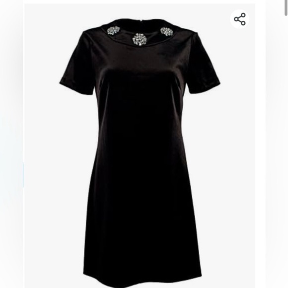 Michael Kors Collection Black Mini Dress with Embellished Neckline - Picture 1 of 4